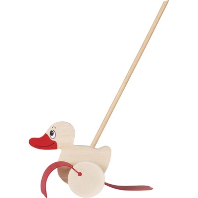 Goki Дървена играчка за бутане Goki - Пате (54939)