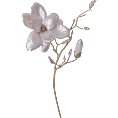 Magnolie brokátová pudrová 65 cm