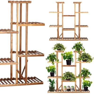 SPRINGOS Дървена стойка за цветя с 15 рафта опора GA200, 119x120см (GA0200)