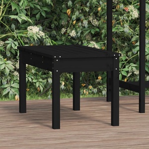 vidaXL Градинска пейка, черна, 80x44x45 см, борово дърво масив (824001)