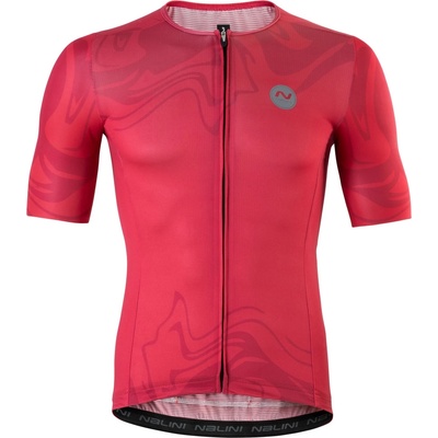 Nalini Мъжка фланелка с къс ръкав за колоездене Nalini Pure Silver Jersey Cycling jersey - Cherry - размер 3XL (056-4015-0217)
