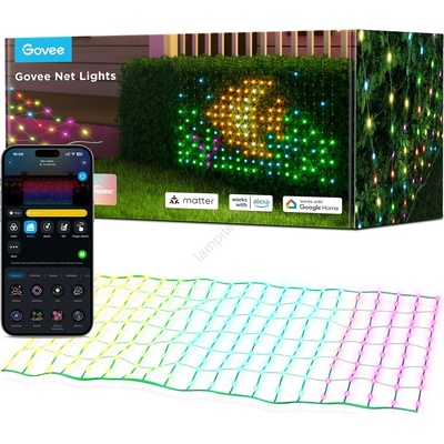 Govee - LED RGBIC Мрежа за външно осветление 143x85 см Wi-Fi Matter IP65 (GV0062)