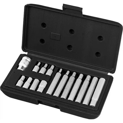 MTX Комплект битове HEX, 6-стенна опашка 10 mm, вложка 1/2' ' , 15 части, MTX 113139