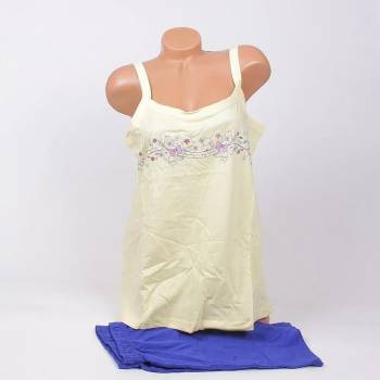 Image 1 of Лятна макси пижама в жълто и синьо