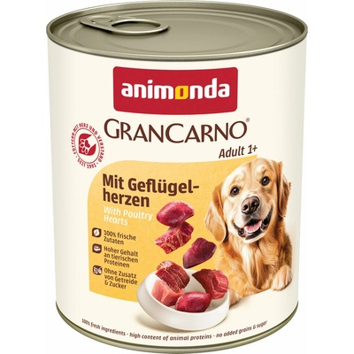 Animonda GranCarno s hydinovými srdiečkami 24 x 800 g