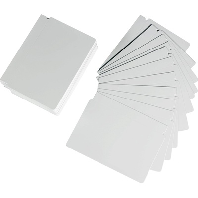 Zebra 104523-215 PVC 0, 38 (15mil) карти за ZXP/ZC , опаковка с 500 броя карти за печат, бял цвят (104523-215)