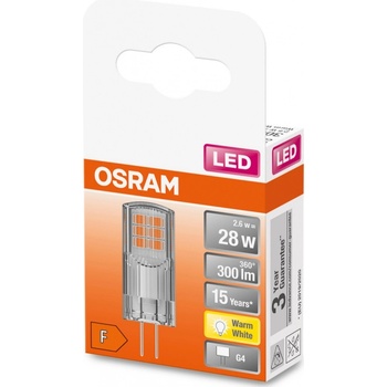 Osram LED žiarovka PIN30 2,6 W G4 12V 2700 K teplá biela číra