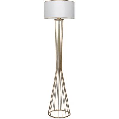 TopMebel Clarke метална/текстилна подова лампа в златен/бял цвят 38x21x155см