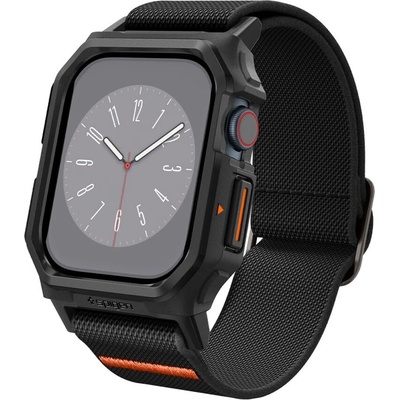 Spigen Текстилна каишка и кейс за Apple Watch 10 (42mm) от Spigen Lite Fit Pro - Черен мат (8809971234405)