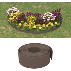 vidaXL Градински кант, кафяв, 10 м, 20 см, полиетилен (154401)