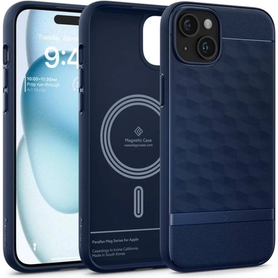 Spigen Magsafe Калъф за iPhone 15, Spigen Caseology Parallax, Син (ACS06819)