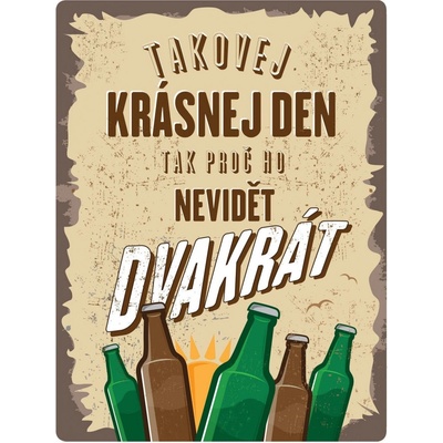 Postershop Plechová cedule: Krásnej den - 30x40 cm