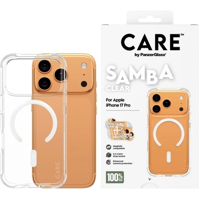 Panzer Калъф CARE - Fashionable Samba, iPhone 17 Pro, White MagSafe, Clear (5715685027055)