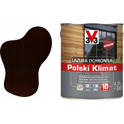 Lazura s voskem V33 2,5 l hnědá satén