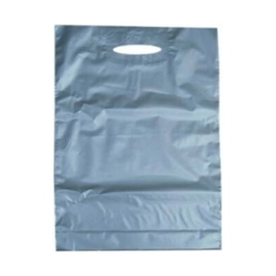 LDPE taška s průhmatem 45x38x5 stříbrná