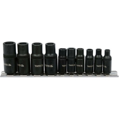 Nástavce - adaptéry na závitníky sada 10ks - 1/4" + 3/8" YATO
