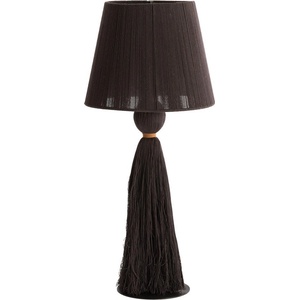 Light & Living Тъмнокафява настолна лампа с текстилен абажур (височина 58 cm) Espino - Light & Living (1894883)