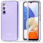 Tech-Protect Блестящ Калъф за Samsung A14, Tech-Protect FlexAir Hybrid Glitter Case, Прозрачен (9490713932179)