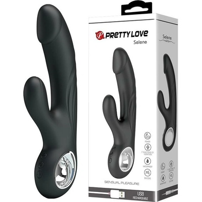 Luxusní vibrátor s králíčkem na klitoris a paměťovou funkcí Pretty Love Selene Black
