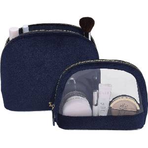 Stackers Козметични чантички Stackers Nested Velvet морскосини 2 бр (76291)
