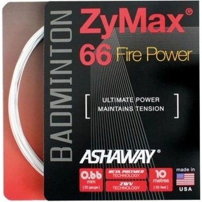 Ashaway Корда за бадминтон Ashaway ZyMax 66 Fire Power (10 m) - white