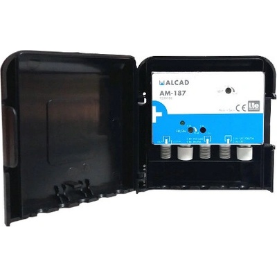 Anténny zosilňovač ALCAD AM-187, 1x FM/VHF, 1x UHF, 32dB, 1 výstup