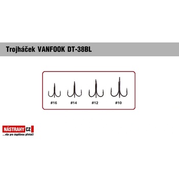 Vanfook Bezprotihrotý trojháček DT-38BL Vel.10, 7 ks