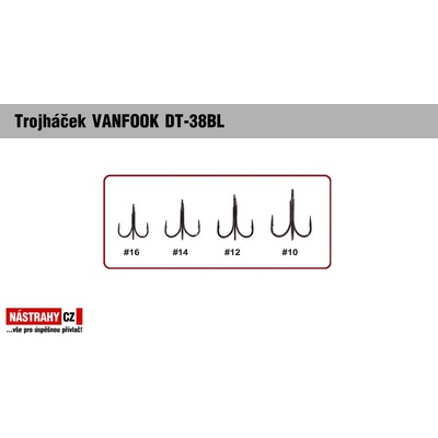 Vanfook Bezprotihrotý trojháček DT-38BL Vel.10, 7 ks