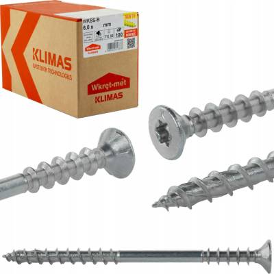 KLIMAS Wkret-met WKSS Ø6 mm TX-30 distanční vrut se zápustnou hlavou 130 mm - 100 ks