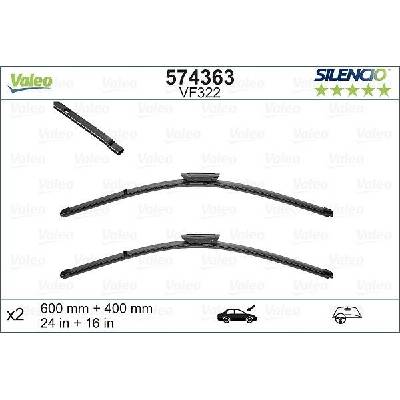 Valeo Silencio Flat Blade set 600+400 mm VA 574363