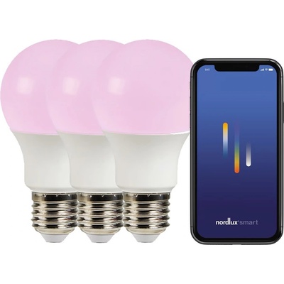 Nordlux Chytrá RGB žárovka E27 8W 2200-6500K 3ks pískované sklo