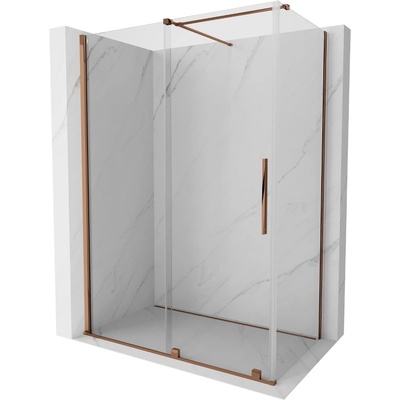 Mexen Velar плъзгаща се душ кабина 150 x 90 см, прозрачна, розово злато (871-150-090-01-60)