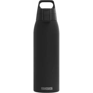 SIGG - Insulated drinking bottle - Thermos bottle Shield Therm One Black carbonated drinks - Leak-proof - Dishwasher safe - BPA-free - 90% recycled stainless steel - Black - 1L - 6052.90