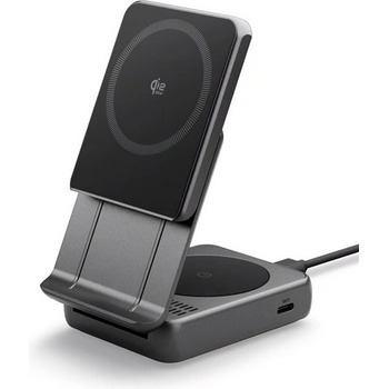 Spigen EF302MOQ Настолно зарядно устройство 2в1 25W, Qi2, ЧЕРНО ACH10399 (ACH10399)