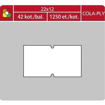 Motex Etikety 22x12 pre 2212 cenovka biela obdĺžnikové