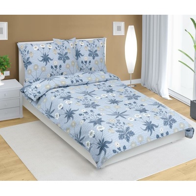 Bellatex krep obliečky Lúka modrá 140x220 70x90