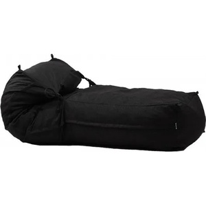 PUFRELAX Пуф, легло, 450л. , Yoga XL - Eerie Black, Перящ се калъф, Пълнеж с микс от мемори пяна и дунапрен (PUF-M-YXL-PT-ERBL) - topmall