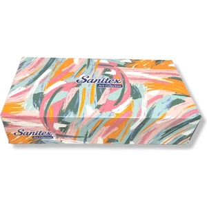  SANITEX салфетки в кутия, 2 пласта, Бели, Art collection, 100 броя