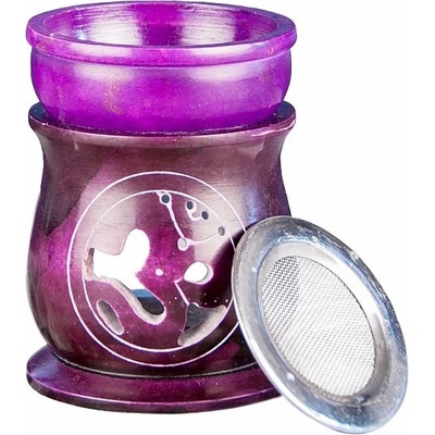 Nefertitis Aróma lampa kadidelnice z mastenca so symbolom Óm fialová NF23001 výška 10 cm