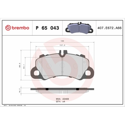 BREMBO Súprava brzdových doštičiek P 65 043