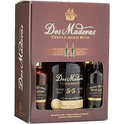 Dos Maderas Triple Aged Set 1x 5+5 0,7 l + 2x 0,1 l (holá láhev)
