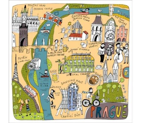 Pohlednice - Mapa Prahy