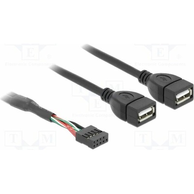 Delock 83823 USB 2.0 USB A zásuvka x2 kolíkový konektor 10pin 0,4m
