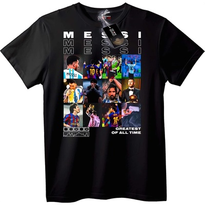 NOONEBRAND Тениска Messi G. O. A. T. - 3XL, Black