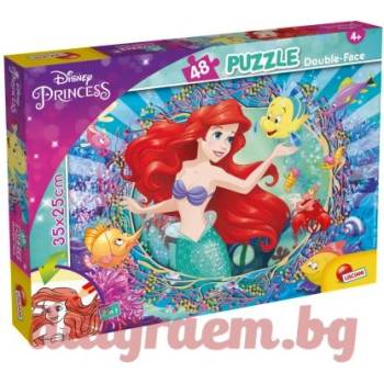 Lisciani Пъзел lisciani 99511 - 48 части - Ариел, Малката русалка, двулицев пъзел (li99511)