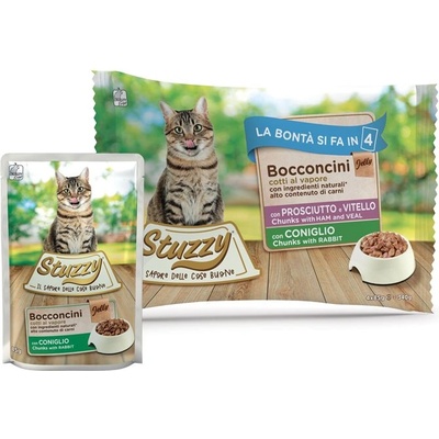 Stuzzy Cat Chunks MULTIPACK свинско, телешко и заешко парченца 4 x 85 г