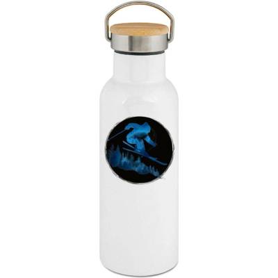 123TRIKO termoska Skier v lese, černý potisk 500 ml narozeniny