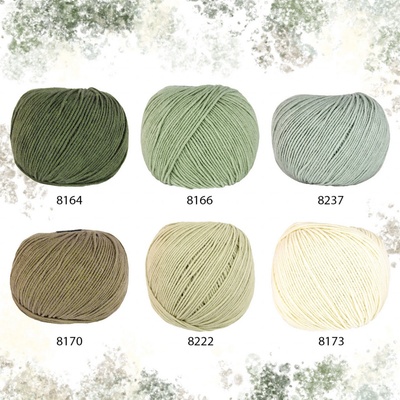 Sada 01 "Olivová" - 6 odstínů příze Jeans