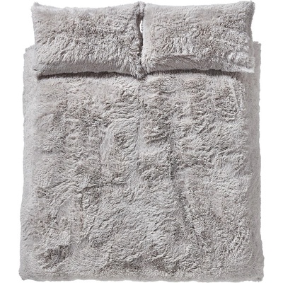 Catherine Lansfield Сиво удължено спално бельо за двойно легло 230x220 cm Cuddly Deep Pile - Catherine Lansfield (BD/32263/W/KQS/SI)
