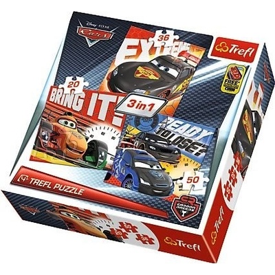 Trefl 3v1 Auta: Carbon Racers 20 36 50 dílků